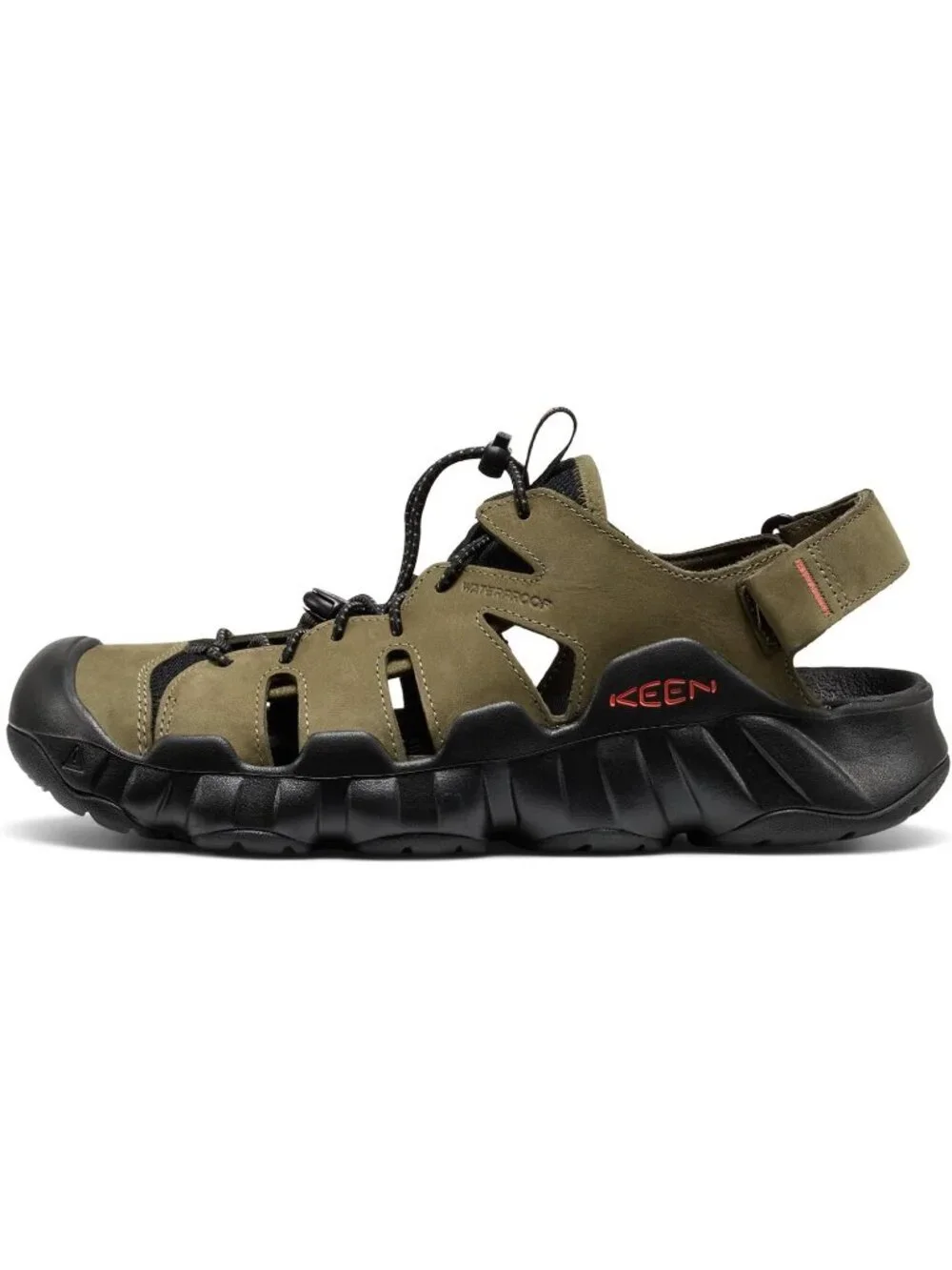 Men's Dark Olive Black Hyper port Closed Toe Breathable Easy On Sandal Shoes